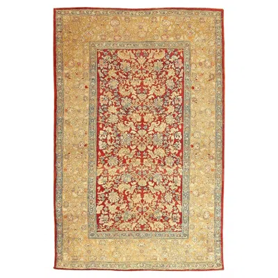 Pre-owned 1stdibs Nazmiyal Collection Antique 19th Century Indian Agra Allover Rug 5ft X 7ft 7in In Sand