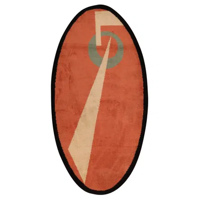 Pre-owned 1stdibs Nazmiyal Collection Antique Art Deco French Oval Rug. 4 Ft 5 In X 8 Ft 7 In In Orange