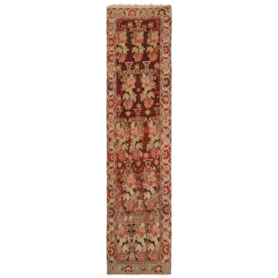 Pre-owned 1stdibs Nazmiyal Collection Antique Caucasian Karabagh Floral Runner. 3ft 6in X 13ft 8in In Brown