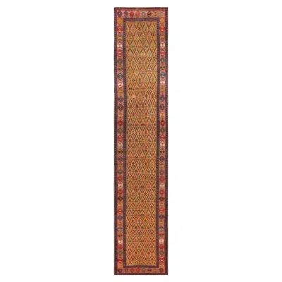 Pre-owned 1stdibs Nazmiyal Collection Antique Caucasian Kuba Runner. 3 Ft X 16 Ft 10 In In Brown