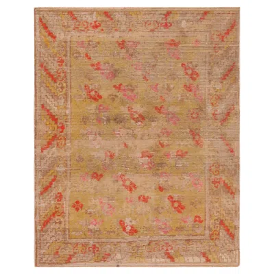 Pre-owned 1stdibs Nazmiyal Collection Antique East Turkestan Khotan Rug. 3 Ft 8 In X 4 Ft 8 In In Brown