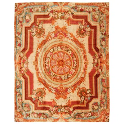 Pre-owned 1stdibs Nazmiyal Collection Antique French Savonnerie Rug. 15 Ft X 18 Ft 10 In In Orange
