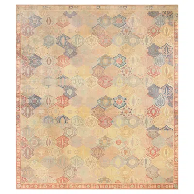 Pre-owned 1stdibs Nazmiyal Collection Antique Israeli Bezalel Carpet. 15 Ft 9 In X 17 Ft 10 In In Sand