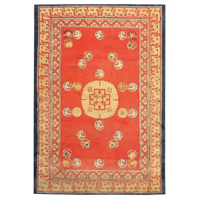 Pre-owned 1stdibs Nazmiyal Collection Ningxhia Antique Chinese Rug. Size: 4 Ft 7 In X 6 Ft 7 In In Orange