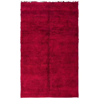 Pre-owned 1stdibs Nazmiyal Vintage Double Sided Shaggy Red Moroccan Berber Rug. 6 Ft 7 In X 11 Ft