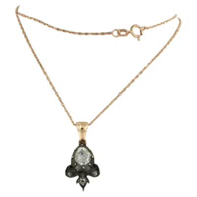 Pre-owned 1stdibs Necklace And Pendant With Rose Cut Diamonds Up To 1.00ct 14k Gold And Silver In Red