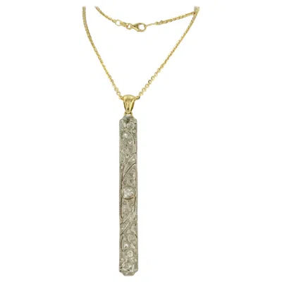 Pre-owned 1stdibs Necklace With Pendant Set With Diamond 1.10 Ct - 18k Gold - 40 Cm In Multi