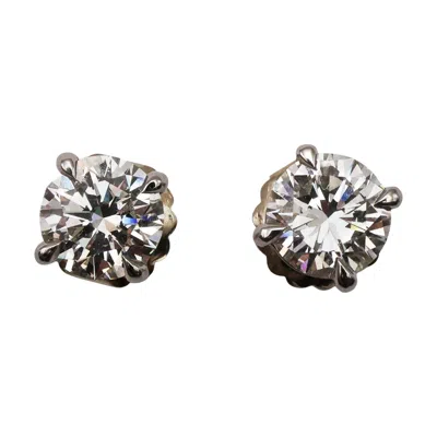 Pre-owned 1stdibs New Diamond And White Gold Four Claw Stud Earrings, 4.64 Carats