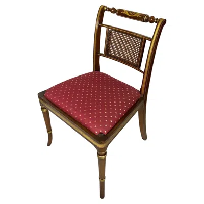 Pre-owned 1stdibs New English Faux Rosewood Regency Style Side Chair With Hand Painted Decoration In Brown