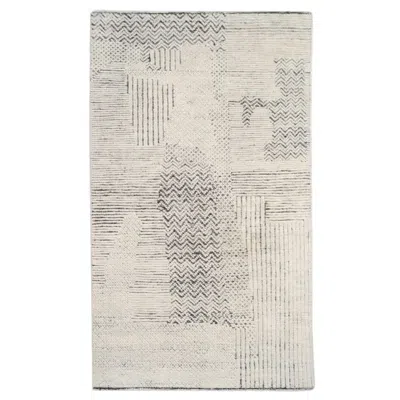 Pre-owned 1stdibs New Indian Odin Transitional Patchwork Rug, Hand-knotted Wool, 3'x5' In Sand