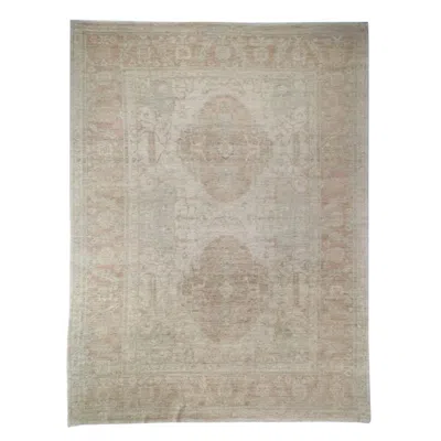 Pre-owned 1stdibs New Ivory Afghan Sultanabad-style Rug, Hand-knotted Wool, 8'10"x11'8" In White