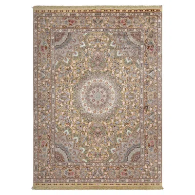 Pre-owned 1stdibs New Persian Tabriz Rug In Silk And Gold Plated Threads - Size:13'5 X 9'11 In Brown