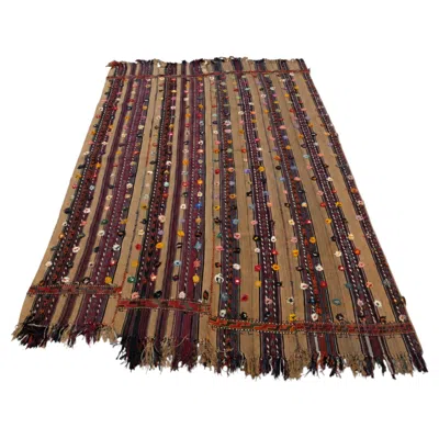 Pre-owned 1stdibs Nomadic Wedding Ceremony Rug Colorful With Luck Flowers, 118.11 X 74.8 In In Brown