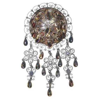 Pre-owned 1stdibs Norwegian Sterling Silver Solje Wedding Brooch By E.o. Erickson, 1940's In Multi