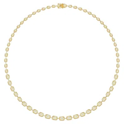 Pre-owned 1stdibs Nwt $62, 500 18kt Gold 13cts Fancy Glittering Yellow Diamond Baguette Necklace
