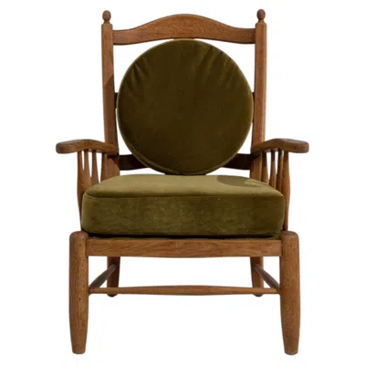Pre-owned 1stdibs Oak Brutalist Armchair In Brown