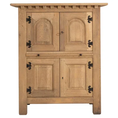 Pre-owned 1stdibs Oak Brutalist Cabinet In Brown