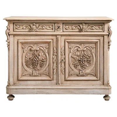 Pre-owned 1stdibs Oak Henry Ii Carved Buffet In Brown