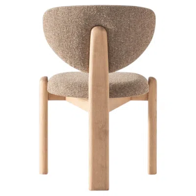 Pre-owned 1stdibs Oak Wood Dining Chair With Fabric Seat, Solid Wood Frame, Contemporary & Natural In Brown
