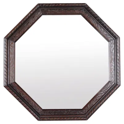 Pre-owned 1stdibs Octagonal Mirror Dark Wood 1890s In Brown