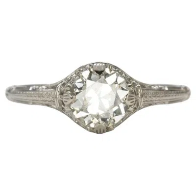 Pre-owned 1stdibs Old European Cut Diamond Solitaire Vintage Style Filigree Engagement Ring In Multi