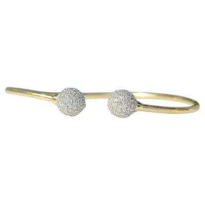 Pre-owned 1stdibs Orbs Natural Diamond Cuff Bracelet In 14k Solid Gold (certified) In Multi