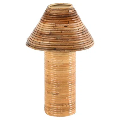 Pre-owned 1stdibs Organic Rattan Table Lamp Oom- Handcrafted Reed Natural Rattan Desk Lamp In Brown