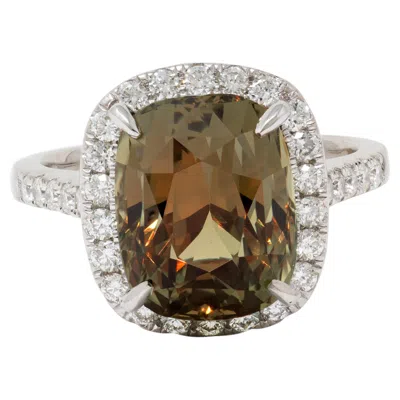 Pre-owned 1stdibs Orianne 2000's 8.24 Ctw Madagascar Alexandrite Diamond 18k Gold Ring Gia In Multi
