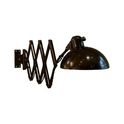 Pre-owned 1stdibs Original Kaiser-idell Scissor Wall Lamp In Black