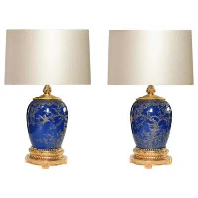 Pre-owned 1stdibs Ormolu-mounted Blue Porcelain Lamps