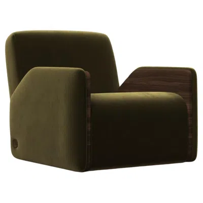 Pre-owned 1stdibs Oscar Green Upholstery And Walnut Chair By Haymann Editions
