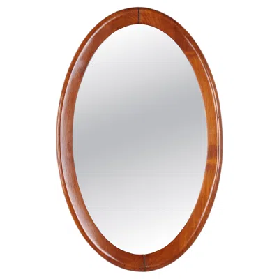 Pre-owned 1stdibs Oval Mirror With Walnut Frame From The 1940s In Brown