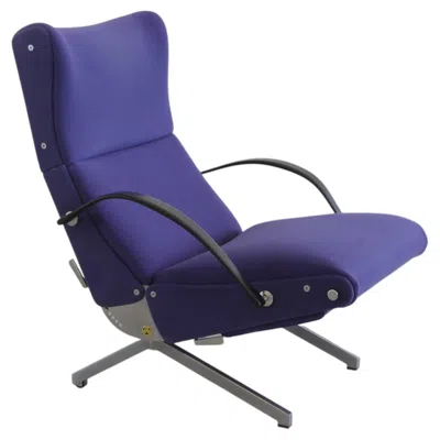 Pre-owned 1stdibs P40 Osvaldo Borsani, (blue Upholstery) Reclining Lounge Chair In Purple