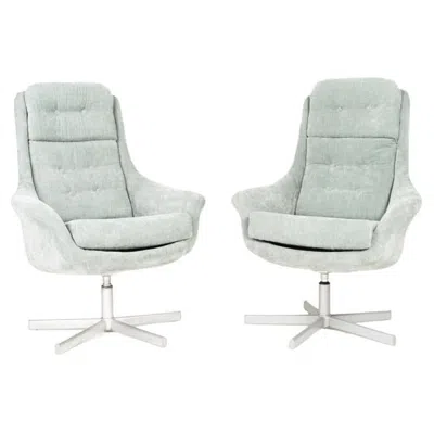 Pre-owned 1stdibs Pair Of 20th Century Vintage Light Green Swivel Armchairs, 1960s