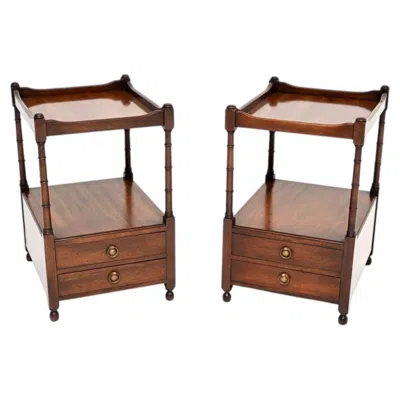 Pre-owned 1stdibs Pair Of Antique Georgian Style Side Tables In Brown