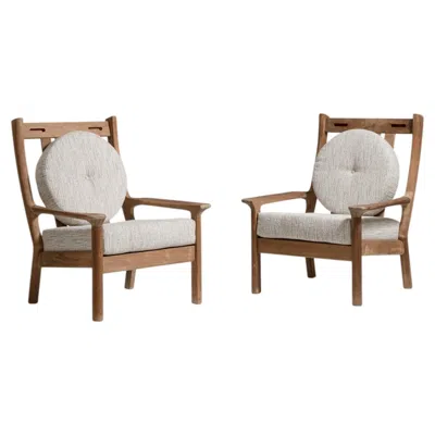 Pre-owned 1stdibs Pair Of Danish Mid-century Modern Upholstered Armchairs In Brown