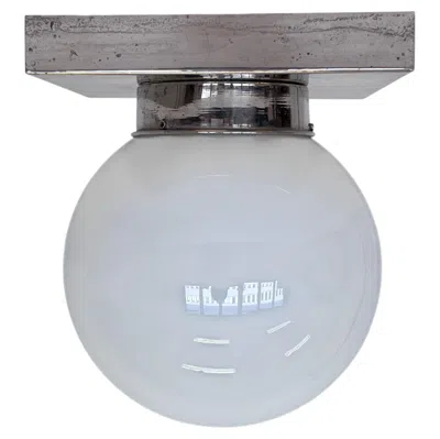 Pre-owned 1stdibs Pair Of Design Chrome And Glass Bauhaus Ceiling Lamps / Flushmounts, 1930s In Transparent