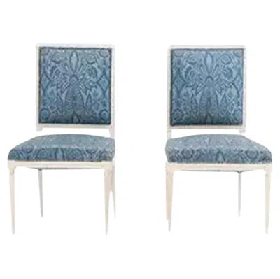 Pre-owned 1stdibs Pair Of Louis Xvi Style Painted Side Chairs In Gray