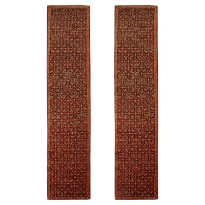 Pre-owned 1stdibs Pair Of Rare Antique Runner Rug Caucasian Karabagh Wool Carpet Stair Runner In Brown