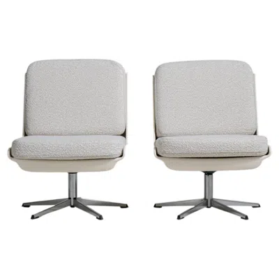 Pre-owned 1stdibs Pair Of Variopur Space Age Upholstered Swivel Chairs In Gray