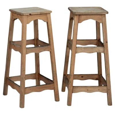 Pre-owned 1stdibs Pair Of Vintage Counterstools Or Barstools In Brown