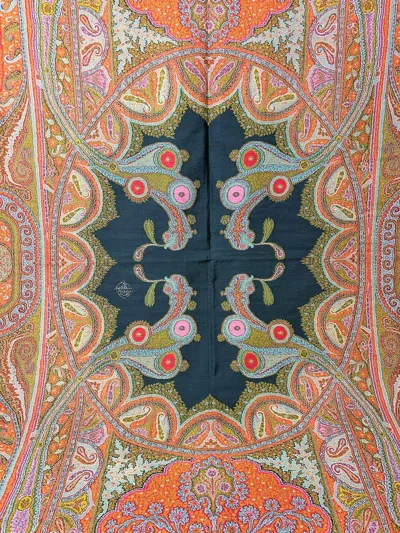 Pre-owned 1stdibs Parisian Cashmere Paisley Shawl With Signature - France Circa 1855 In Brown