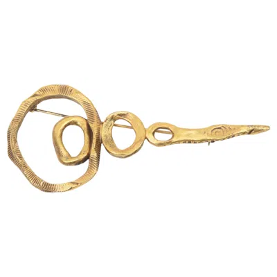 Pre-owned 1stdibs Patricia Locke Gold Plated Sculptural Brooch, 1990's In Multi