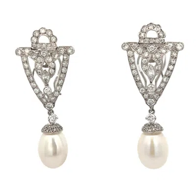 Pre-owned 1stdibs Pearl And Diamond Day & Night Earrings In Multi