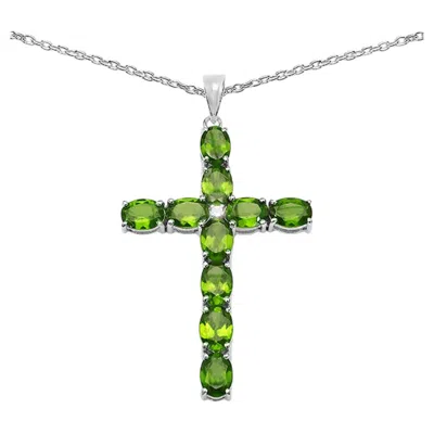 Pre-owned 1stdibs Peridot Pendant With White Topaz 8.3 Carats Sterling Silver