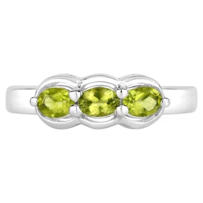 Pre-owned 1stdibs Peridot Ring 0.5 Carats Sterling Silver In Multi