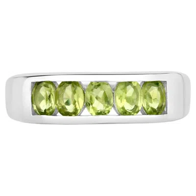 Pre-owned 1stdibs Peridot Ring 0.84 Carats Sterling Silver In Multi