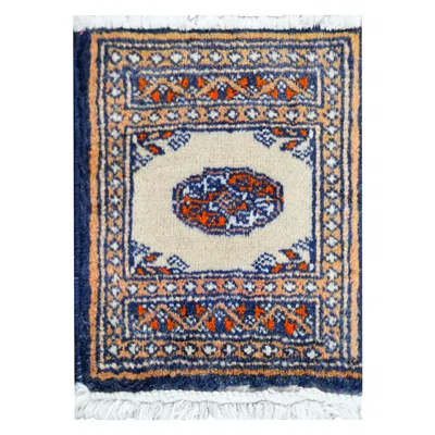 Pre-owned 1stdibs Petite Mid-20th Century Bakhara Rug In Brown