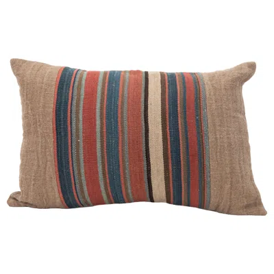 Pre-owned 1stdibs Pillowcase Made From Antique Kilim Fragment And Contemporary Hemp Fabric In Brown
