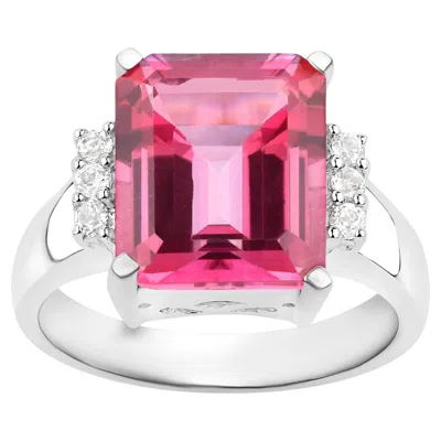 Pre-owned 1stdibs Pink Topaz Cocktail Ring White Topaz Setting 7.38 Carats